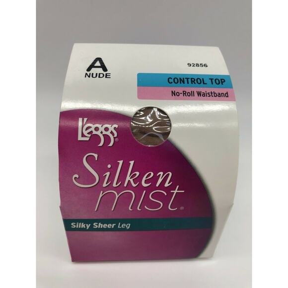 Leggs Women's Silken Sheer No-Roll Waistband Control Top Panty Hose Nude Size A - Picture 12 of 12